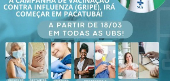 Campanha de vacinação contra a Influenza começa dia 18